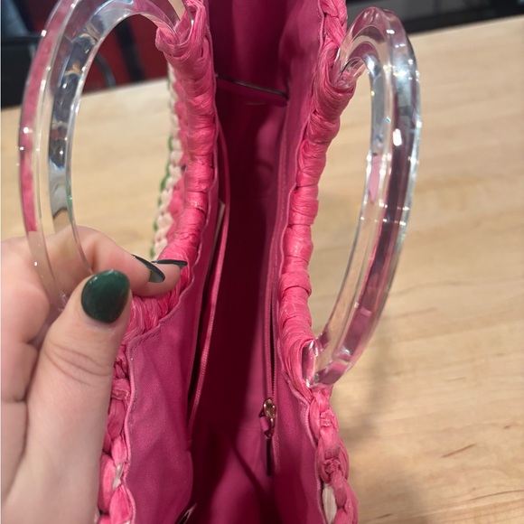 Kate Spade Pink and Green Woven Bag - Picture 2 of 5